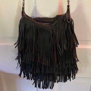 Yoki Leather Fringe Purse Boho
